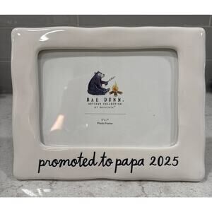 PROMOTED TO PAPA 2025 Rae Dunn 5x7 Picture Photo Free Standing Frame Grandma NEW